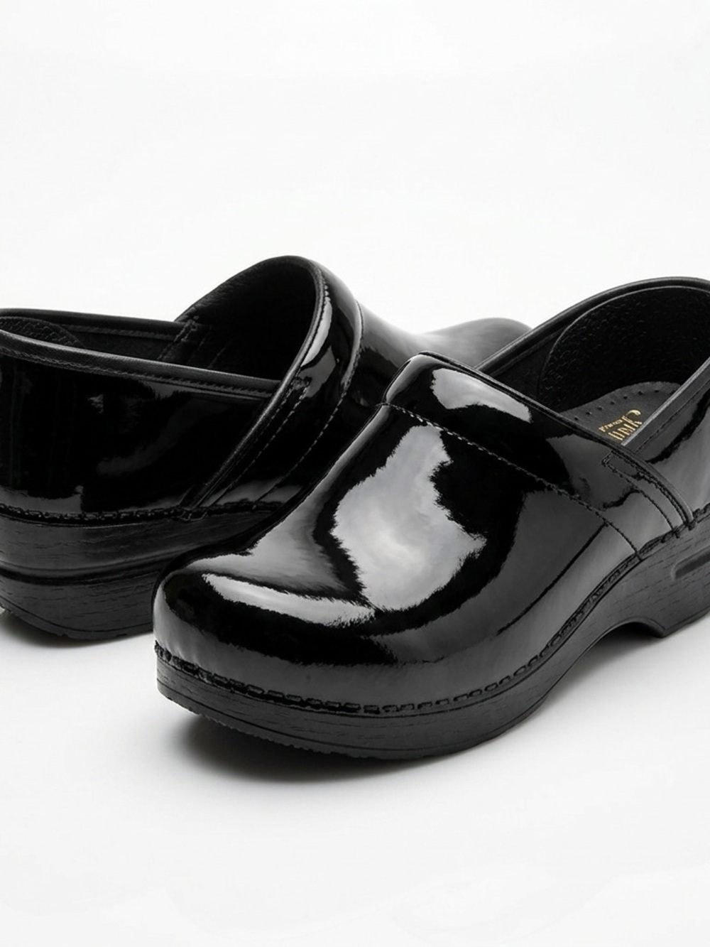 Dansko Professional Black Patent Clogs 40 US 9.5 10 Nurse Work